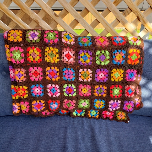 GRANNY SQUARE Handmade Blanket Vintage